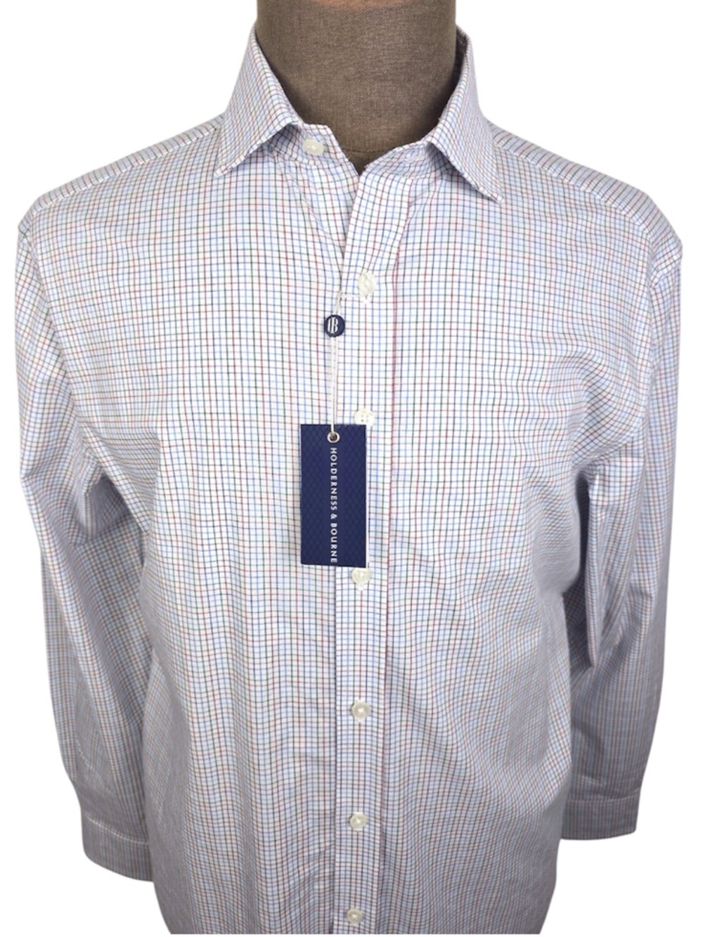 NWT Holderness & Bourne Men’s L Tailored Fit Tattersall Button Down Shirt